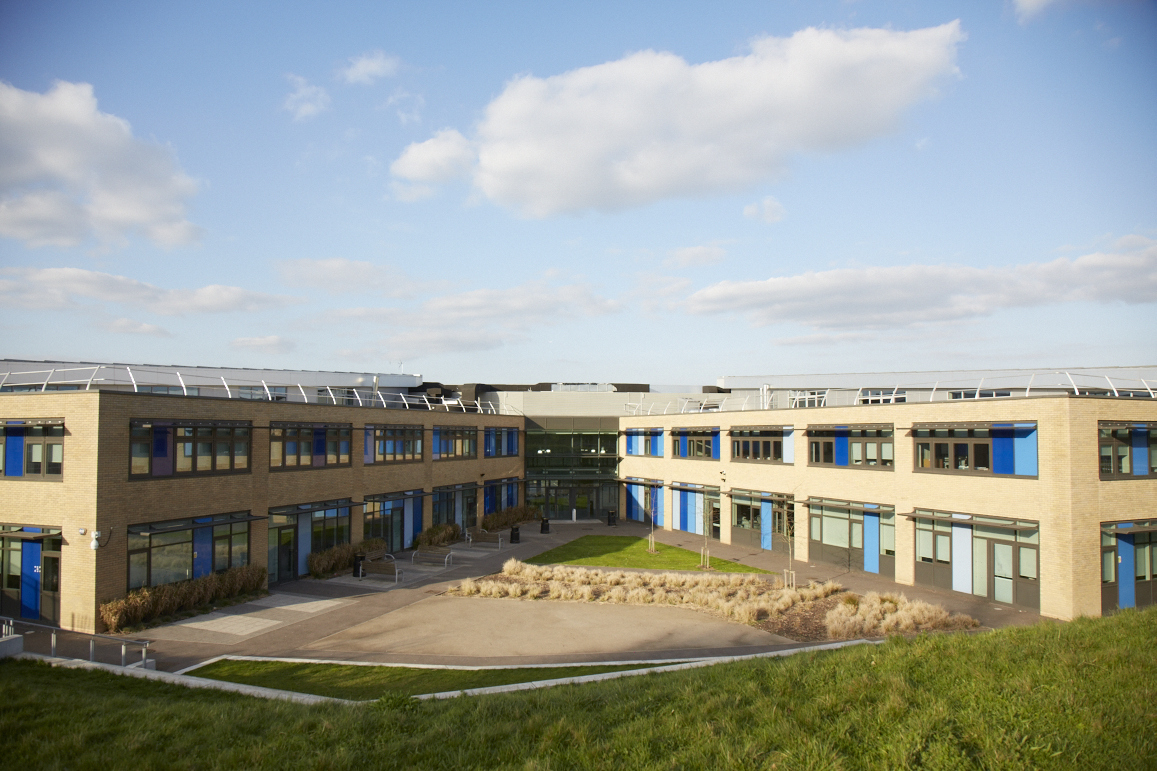 A photo of the outside of the Leigh Academy Longfield building